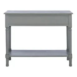 Entryway Furniture-Kirkland's Home Distressed Ronan 2-Drawer Console Table Gray