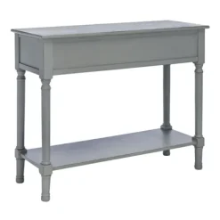 Entryway Furniture-Kirkland's Home Distressed Ronan 2-Drawer Console Table Gray