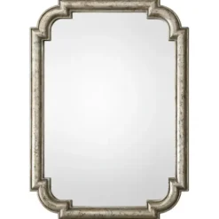 Decorative Mirrors-Kirkland's Home Distressed Silver Leaf Wooden Frame Wall Mirror