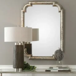 Decorative Mirrors-Kirkland's Home Distressed Silver Leaf Wooden Frame Wall Mirror