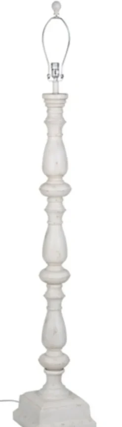 Floor Lamps-Kirkland's Home Distressed Square Base Floor Lamp White