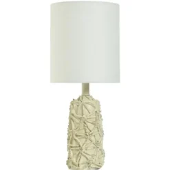 Table Lamps-Kirkland's Home Distressed Starfish Pattern Table Lamp White