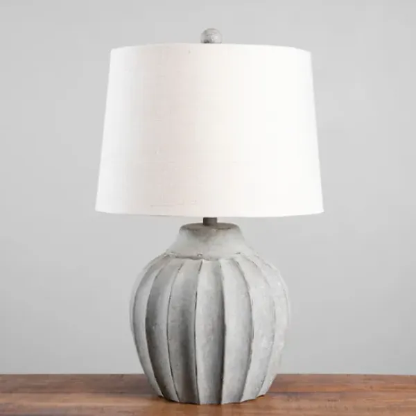 Table Lamps-Kirkland's Home Distressed Stone Table Lamp Ivory