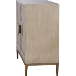 Cabinets & Sideboards-Kirkland's Home Distressed Taupe And Gray 2-Door Cabinet