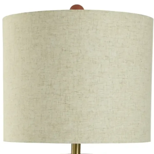 Table Lamps-Kirkland's Home Distressed Terracotta Round Table Lamp Orange