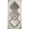 Decorative Mirrors-Kirkland's Home Distressed White And Gold Moroccan Mirror