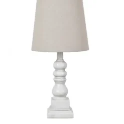 Table Lamps-Kirkland's Home Distressed White Candlestick Table Lamp Ivory