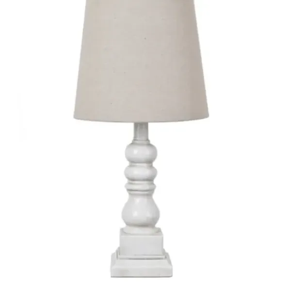 Table Lamps-Kirkland's Home Distressed White Candlestick Table Lamp Ivory