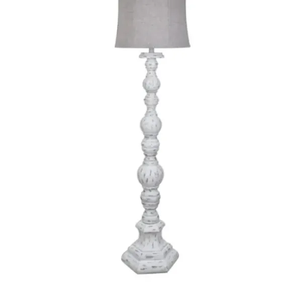 Floor Lamps-Kirkland's Home Distressed White Floor Lamp White/Gray