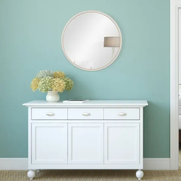 Decorative Mirrors-Kirkland's Home Distressed White Metal Wall Mirror