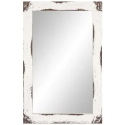 Decorative Mirrors-Kirkland's Home Distressed White Reclaimed Wood Wall Mirror