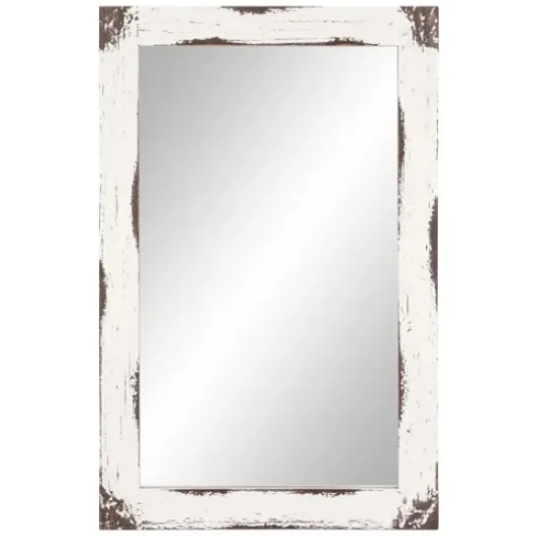 Decorative Mirrors-Kirkland's Home Distressed White Reclaimed Wood Wall Mirror