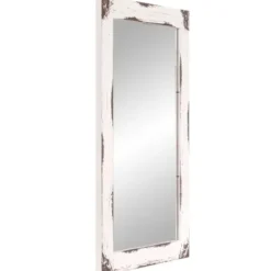 Decorative Mirrors-Kirkland's Home Distressed White Reclaimed Wood Wall Mirror