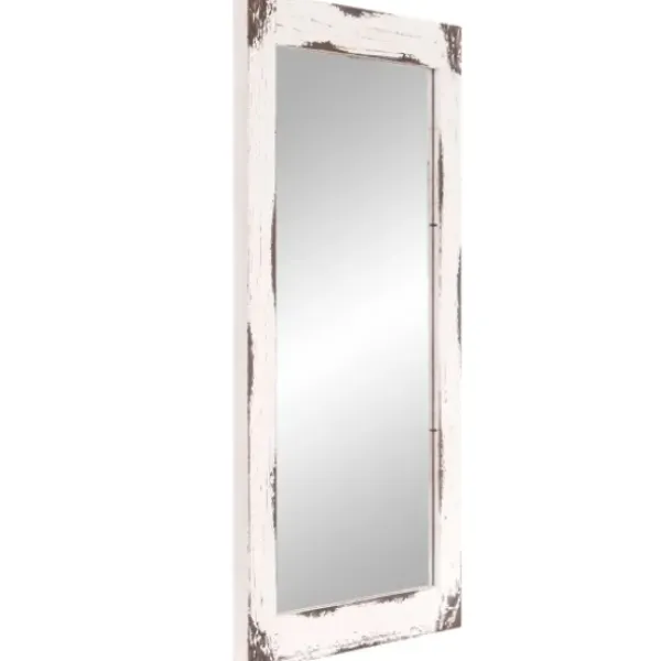 Decorative Mirrors-Kirkland's Home Distressed White Reclaimed Wood Wall Mirror