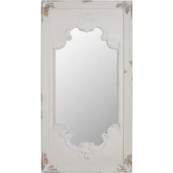 Decorative Mirrors-Kirkland's Home Distressed White Scroll Framed Wall Mirror