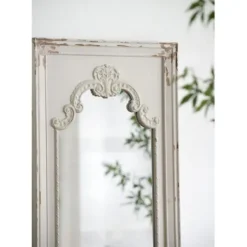Decorative Mirrors-Kirkland's Home Distressed White Scroll Framed Wall Mirror