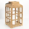 Lanterns-Kirkland's Home Distressed Windowpane Wood Lantern, 12 In. Tan