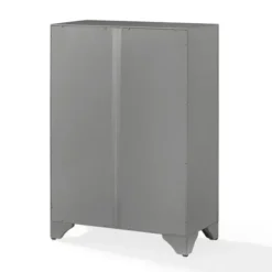 Bathroom Furniture-Kirkland's Home Distressed Wood Accent Cabinet Gray