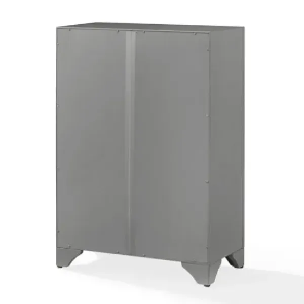 Bathroom Furniture-Kirkland's Home Distressed Wood Accent Cabinet Gray