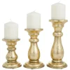 Candle Holders-Kirkland's Home Distressed Wood Candle Holders, Set Of 3 Gold