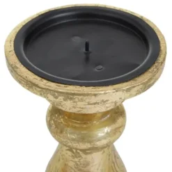Candle Holders-Kirkland's Home Distressed Wood Candle Holders, Set Of 3 Gold