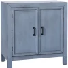 Cabinets & Sideboards-Kirkland's Home Distressed Wood 2-Door Cabinet Blue
