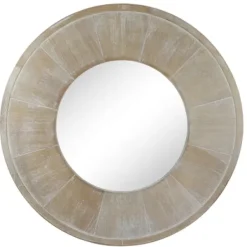 Decorative Mirrors-Kirkland's Home Distressed Wood Planked Frame Wall Mirror Brown