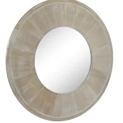 Decorative Mirrors-Kirkland's Home Distressed Wood Planked Frame Wall Mirror Brown