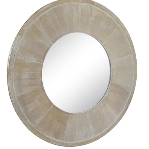 Decorative Mirrors-Kirkland's Home Distressed Wood Planked Frame Wall Mirror Brown