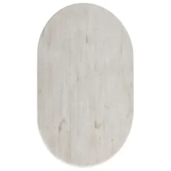 Dining Tables-Kirkland's Home Distressed Wood X Base Oval Dining Table White