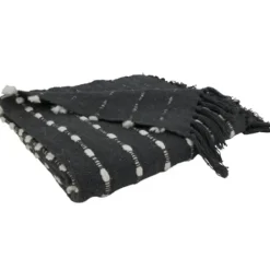Blankets & Throws-Kirkland's Home Dotted Fringe Throw Blanket Black