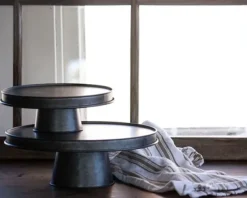 Decorative Trays-Kirkland's Home Dotted Shell Round Wooden Tray Black/Gray/Brown