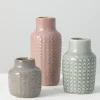 Vases-Kirkland's Home Double Texture Ceramic Vase, 14 In. White