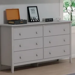 Dressers & Chests-Kirkland's Home Dove Brazilian Pine Wood Dresser Gray