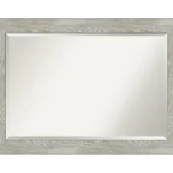 Decorative Mirrors-Kirkland's Home Dove Gray Scoop Frame Beveled Mirror, 42X30 In.