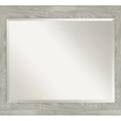 Decorative Mirrors-Kirkland's Home Dove Gray Scoop Frame Beveled Mirror, 34X28 In.