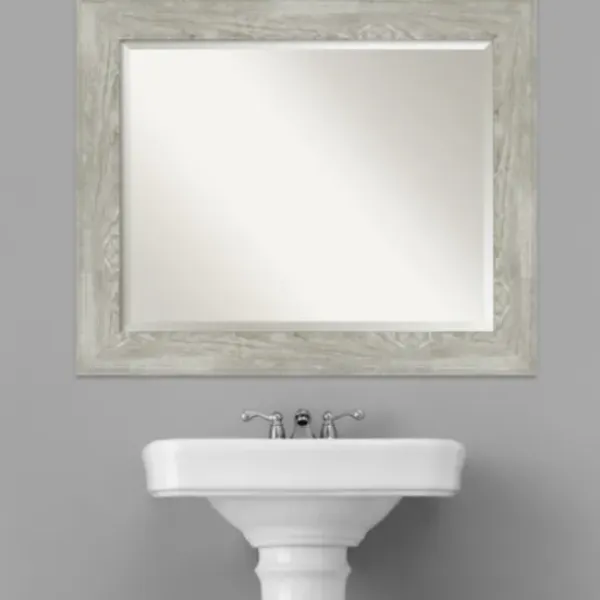 Decorative Mirrors-Kirkland's Home Dove Gray Scoop Frame Beveled Mirror, 34X28 In.