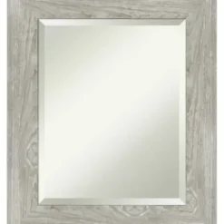 Decorative Mirrors-Kirkland's Home Dove Gray Scoop Frame Beveled Mirror, 22X26 In.