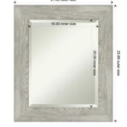 Decorative Mirrors-Kirkland's Home Dove Gray Scoop Frame Beveled Mirror, 22X26 In.