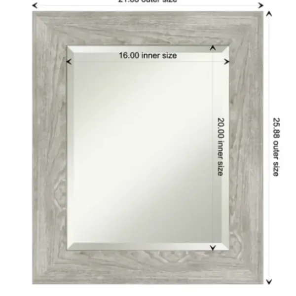 Decorative Mirrors-Kirkland's Home Dove Gray Scoop Frame Beveled Mirror, 22X26 In.