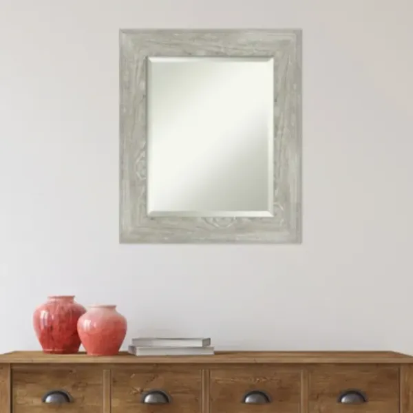 Decorative Mirrors-Kirkland's Home Dove Gray Scoop Frame Beveled Mirror, 22X26 In.
