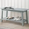 Benches & Ottomans-Kirkland's Home Dove Rustic Farmhouse Wood Bench Gray