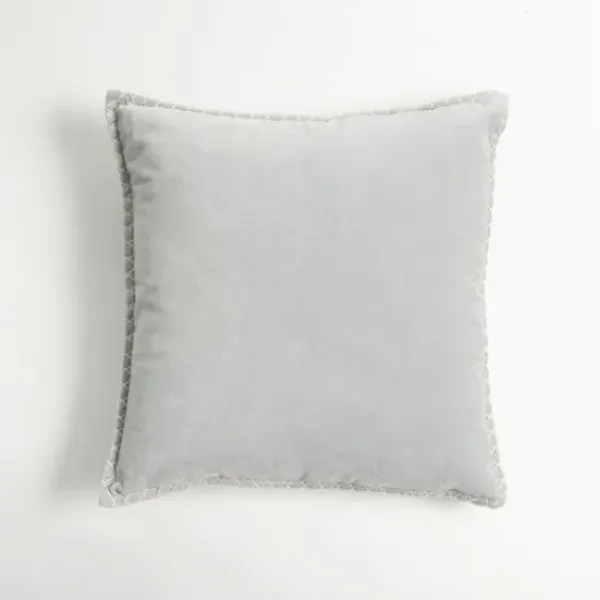 Pillows-Kirkland's Home Dove Velvet Riviera Throw Pillow Gray