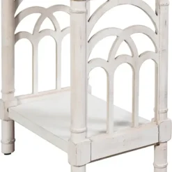 Accent & End Tables-Kirkland's Home 1-Drawer Cathedral Sides Accent Table White