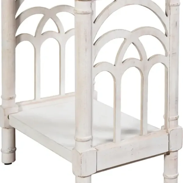 Accent & End Tables-Kirkland's Home 1-Drawer Cathedral Sides Accent Table White