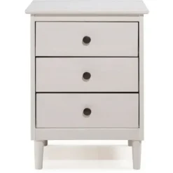 Nightstands-Kirkland's Home 3-Drawer Wood Nightstand White
