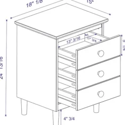 Nightstands-Kirkland's Home 3-Drawer Wood Nightstand White