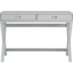 Office Furniture-Kirkland's Home 2-Drawer X-Frame Desk Gray