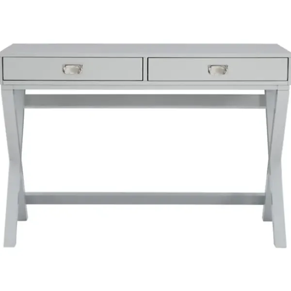 Office Furniture-Kirkland's Home 2-Drawer X-Frame Desk Gray