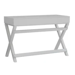 Office Furniture-Kirkland's Home 2-Drawer X-Frame Desk Gray